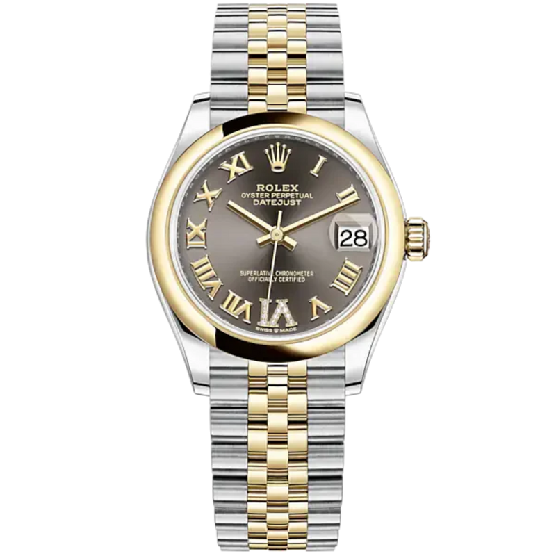 Datejust 31 31mm Jubilee Bracelet Oystersteel and Yellow Gold with Dark Grey Diamond-Set Dial Yellow Gold Bezel - Rolex