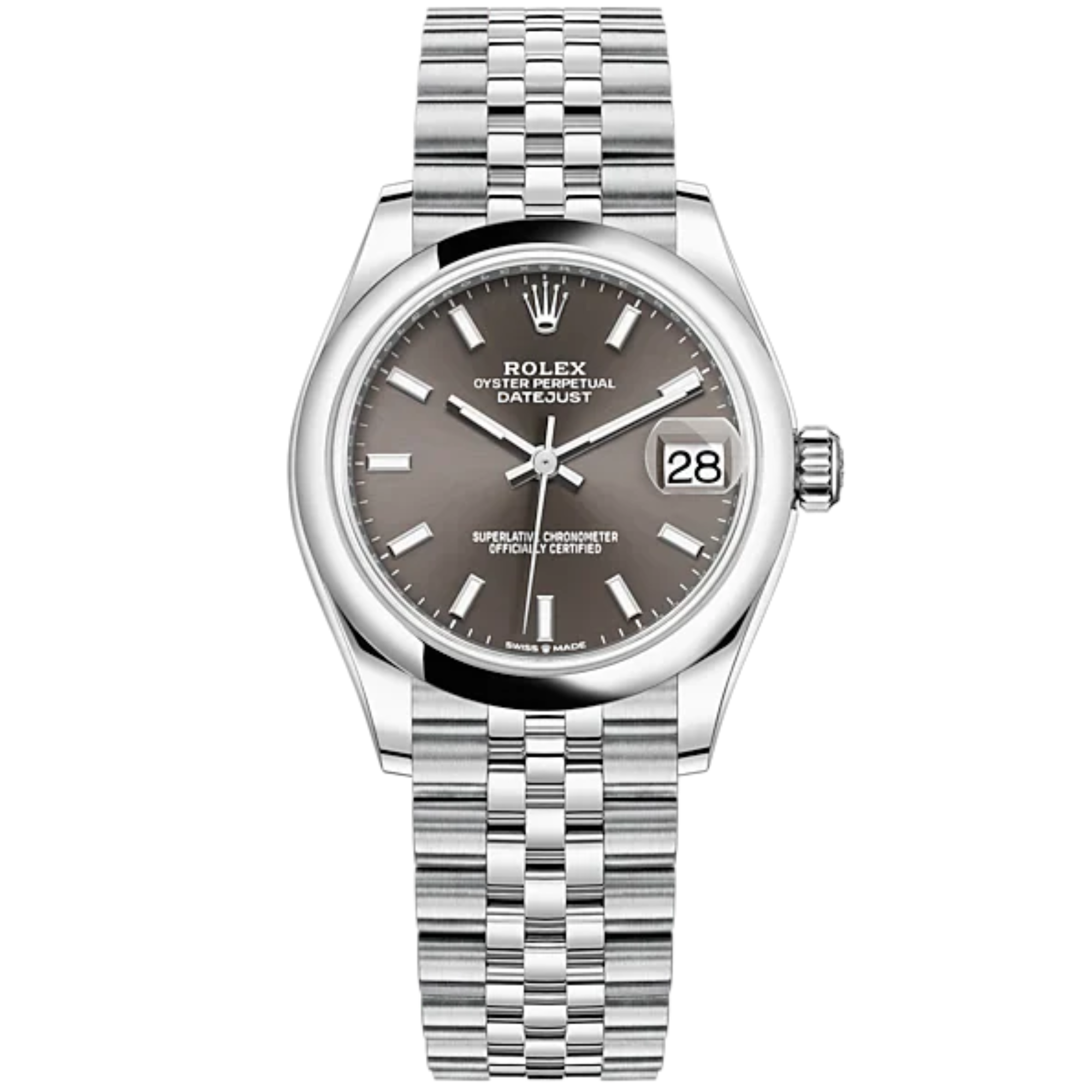 Datejust 31 31mm Jubilee Bracelet Oystersteel with Dark Grey Dial Oystersteel Bezel - Rolex