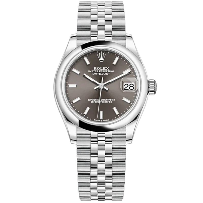 Datejust 31 31mm Jubilee Bracelet Oystersteel with Dark Grey Dial Oystersteel Bezel - Rolex