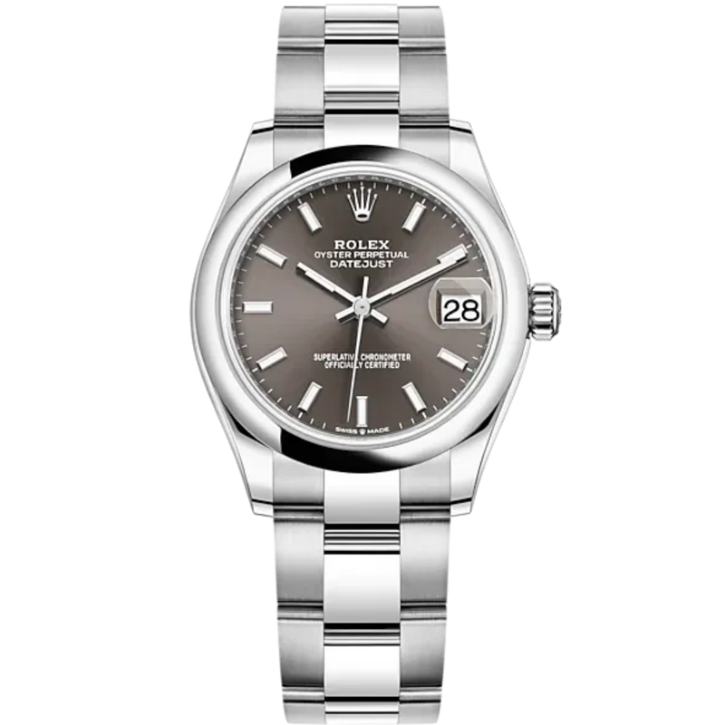 Datejust 31 31mm Oyster Bracelet Oystersteel with Dark Grey Dial Oystersteel Bezel - Rolex