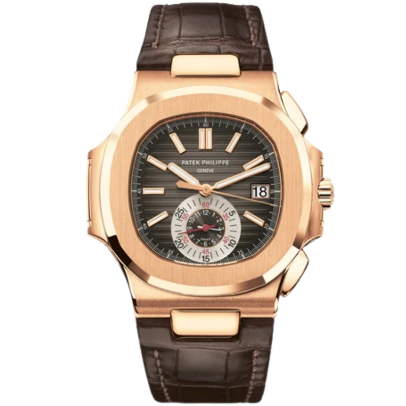 5980R Nautilus 40.5mm Matt Dark Brown Alligator Strap Black Brown Embossed Dial Rose Gold Bezel - Patek Philippe