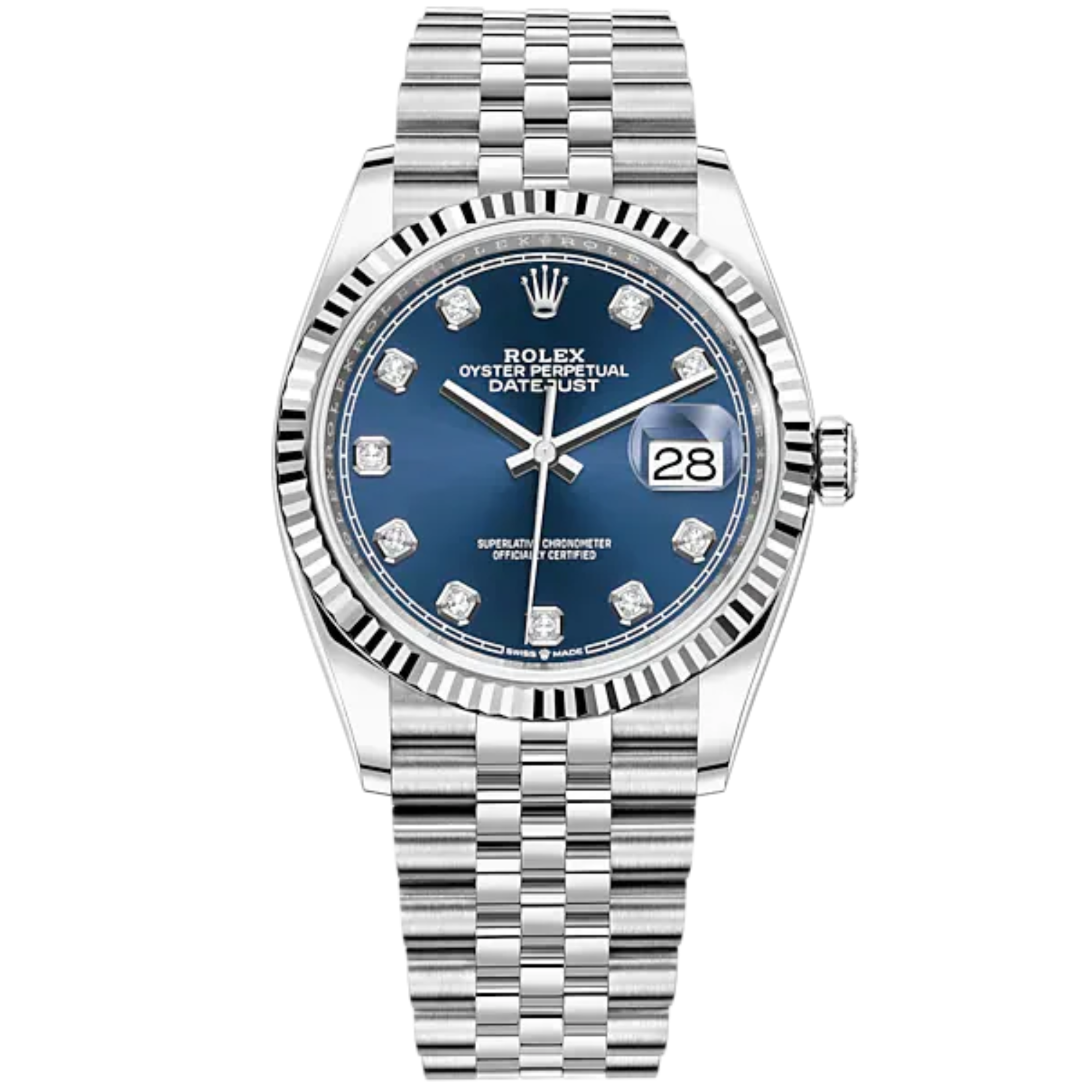 Rolex Datejust Ref. 126234 36mm Jubilee Bracelet White Gold with Blue Diamond-Marker Dial - Rolex
