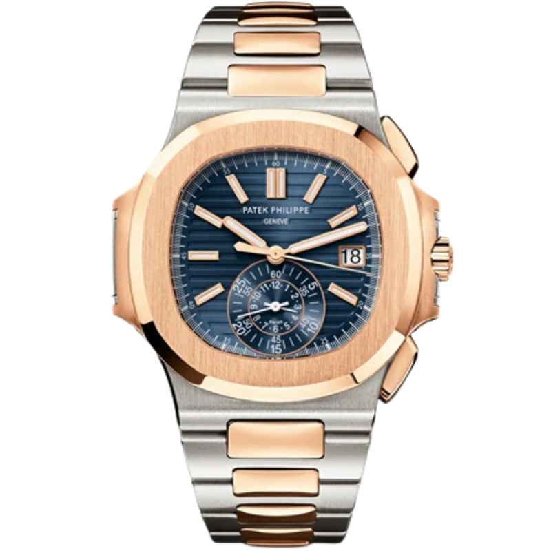 Patek Philippe Nautilus Ref. 5980/1AR 40.5mm Steel Rose Gold Blue Sunburst Embossed Dial - Patek Philippe