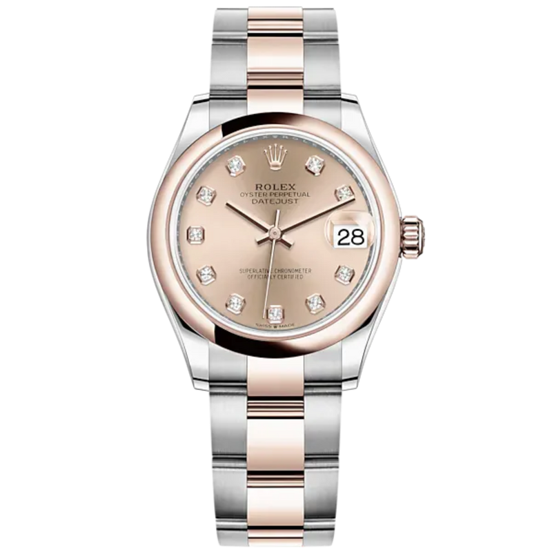Datejust 31 31mm Oyster Bracelet Oystersteel and Everose Gold with Rosé-Colour Diamond-Set Dial Everose Gold Bezel - Rolex