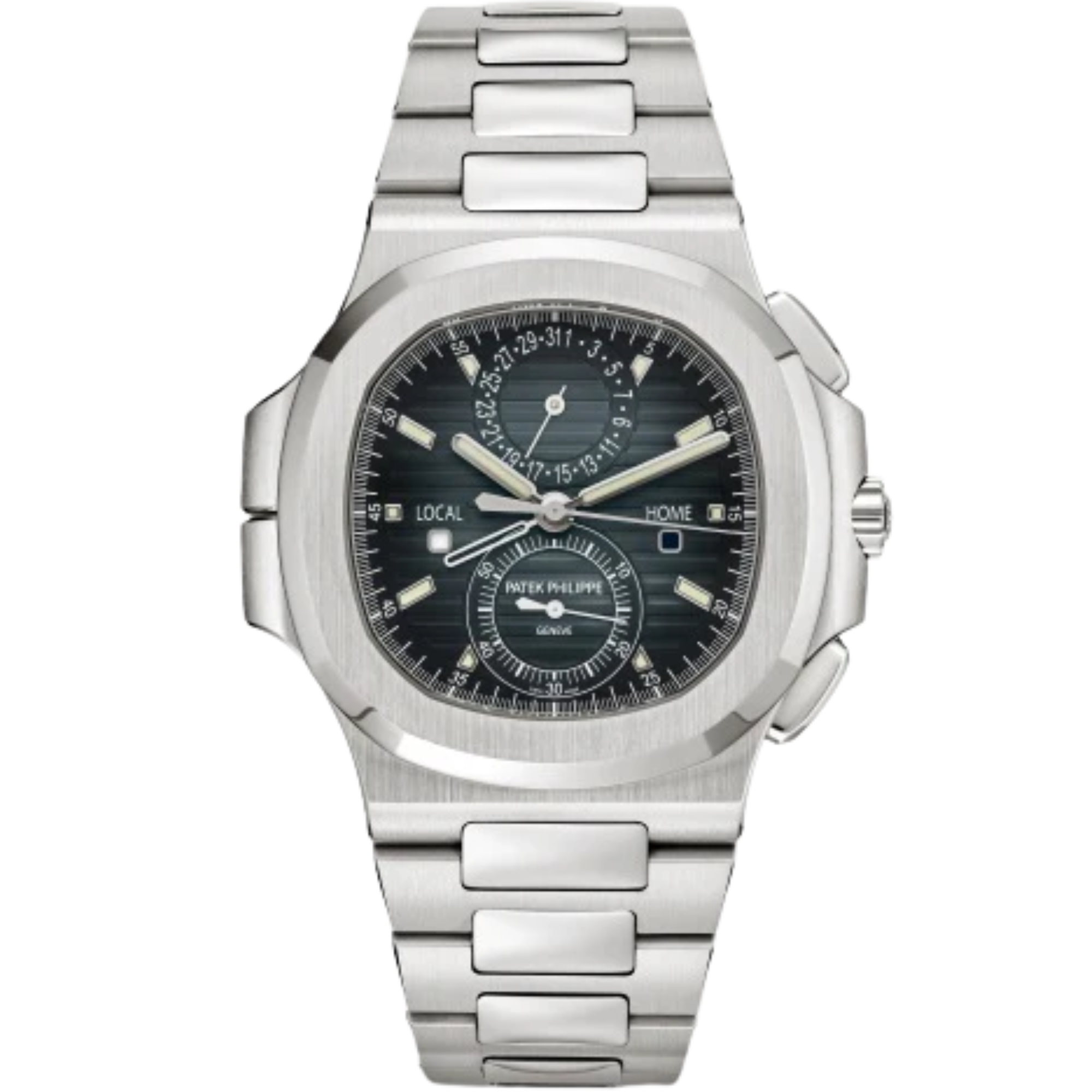 1A Nautilus 40.5mm Steel Bracelet Sunburst Blue Black Gradient Rim Dial Steel Bezel - Patek Philippe