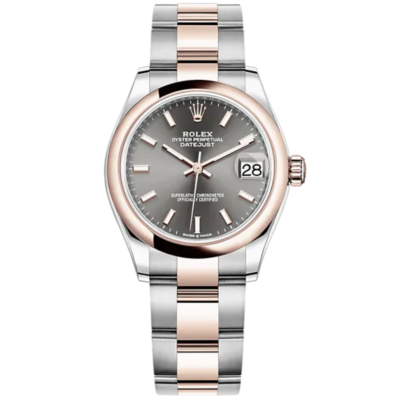 Datejust 31 31mm Oyster Bracelet Oystersteel and Everose Gold with Slate Dial Everose Gold Bezel - Rolex