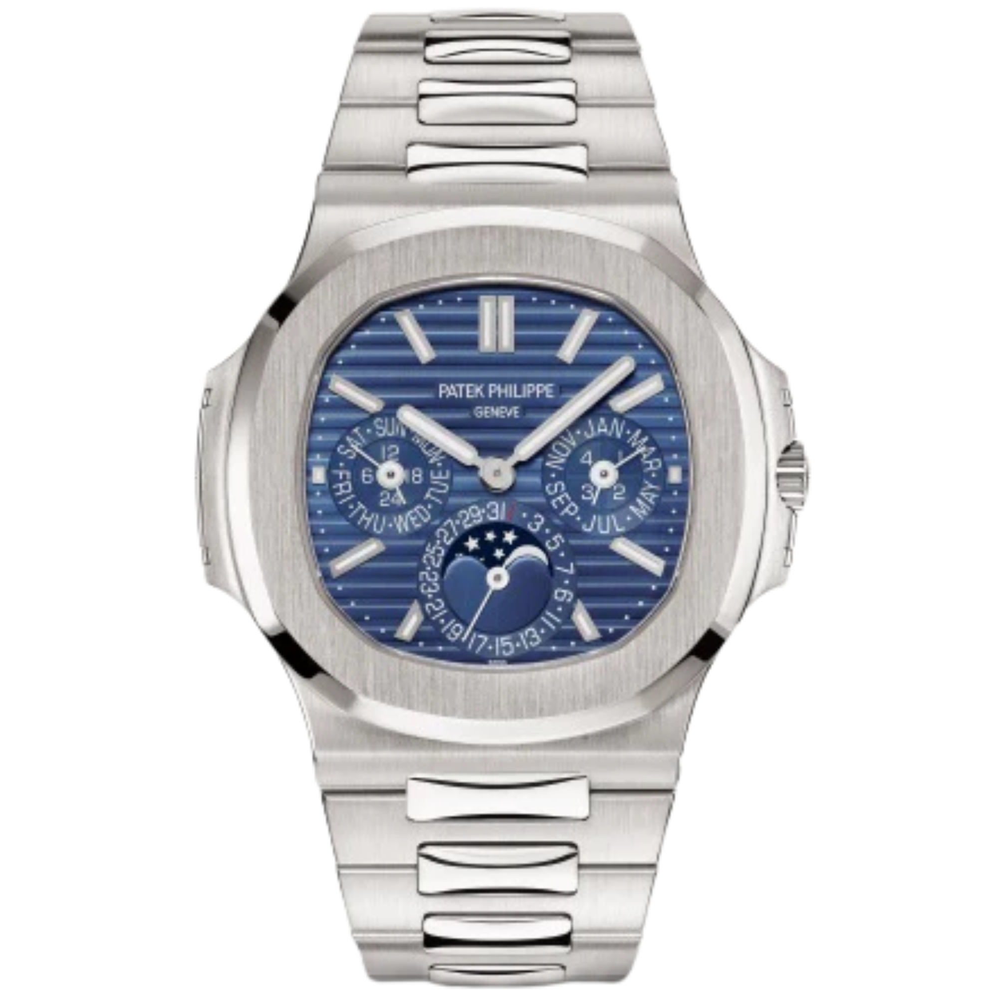 5740/1G Nautilus 40mm White Gold Bracelet Blue Sunburst Dial White Gold Bezel - Patek Philippe