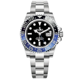 GMT-Master II 40mm Oyster Bracelet Oystersteel with Black Dial Black & Blue 24-Hour Rotatable Bezel