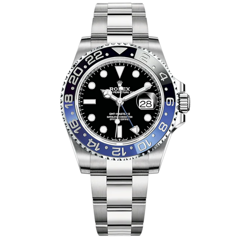 GMT-Master II 40mm Oyster Bracelet Oystersteel with Black Dial Black & Blue 24-Hour Rotatable Bezel - Rolex