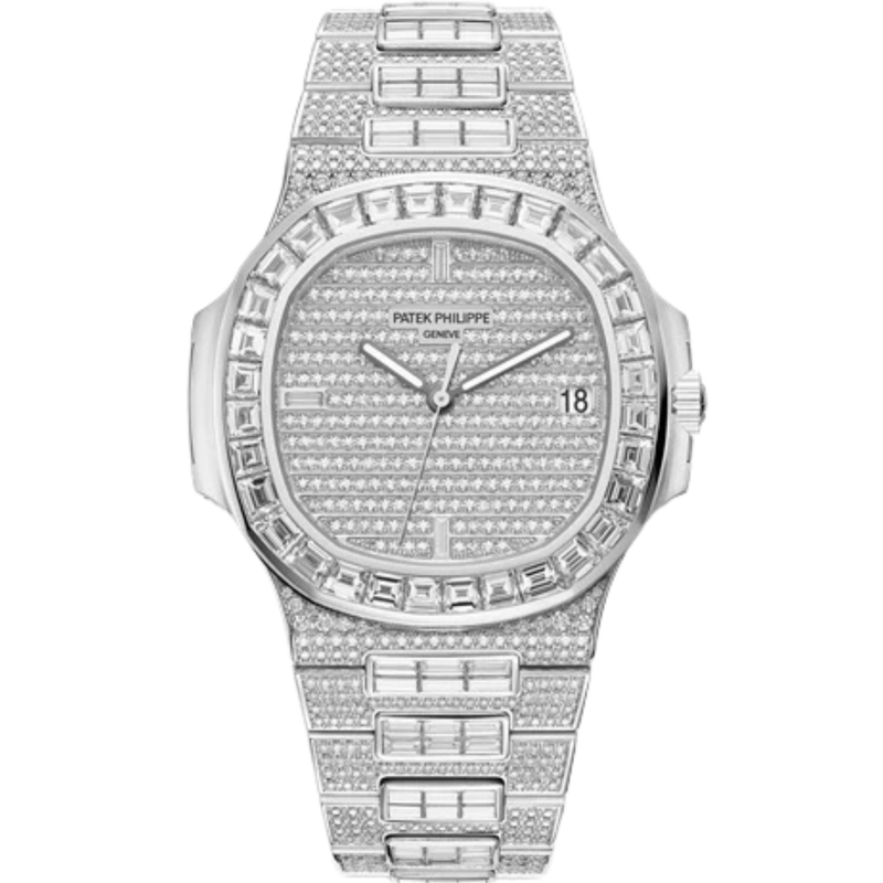 5719/10G-010 Nautilus 40mm Diamond-paved Bracelet Fully Diamond-set Dial Diamond-paved White Gold Bezel - Patek Philippe