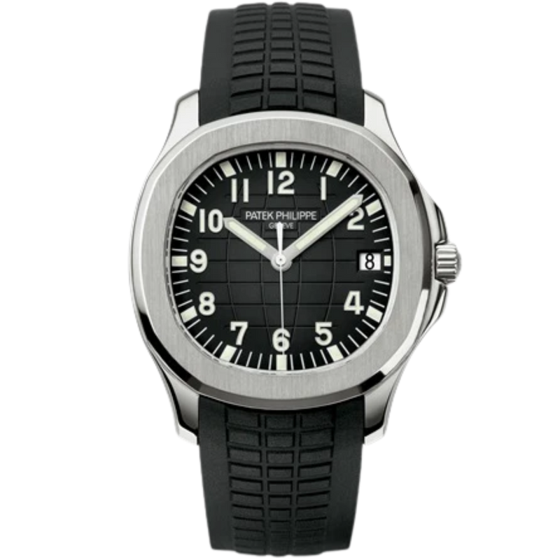 Patek Philippe Aquanaut Ref. 5167A 40.8mm Black Tropical Strap Black Embossed Dial Stainless Steel Bezel - Patek Philippe