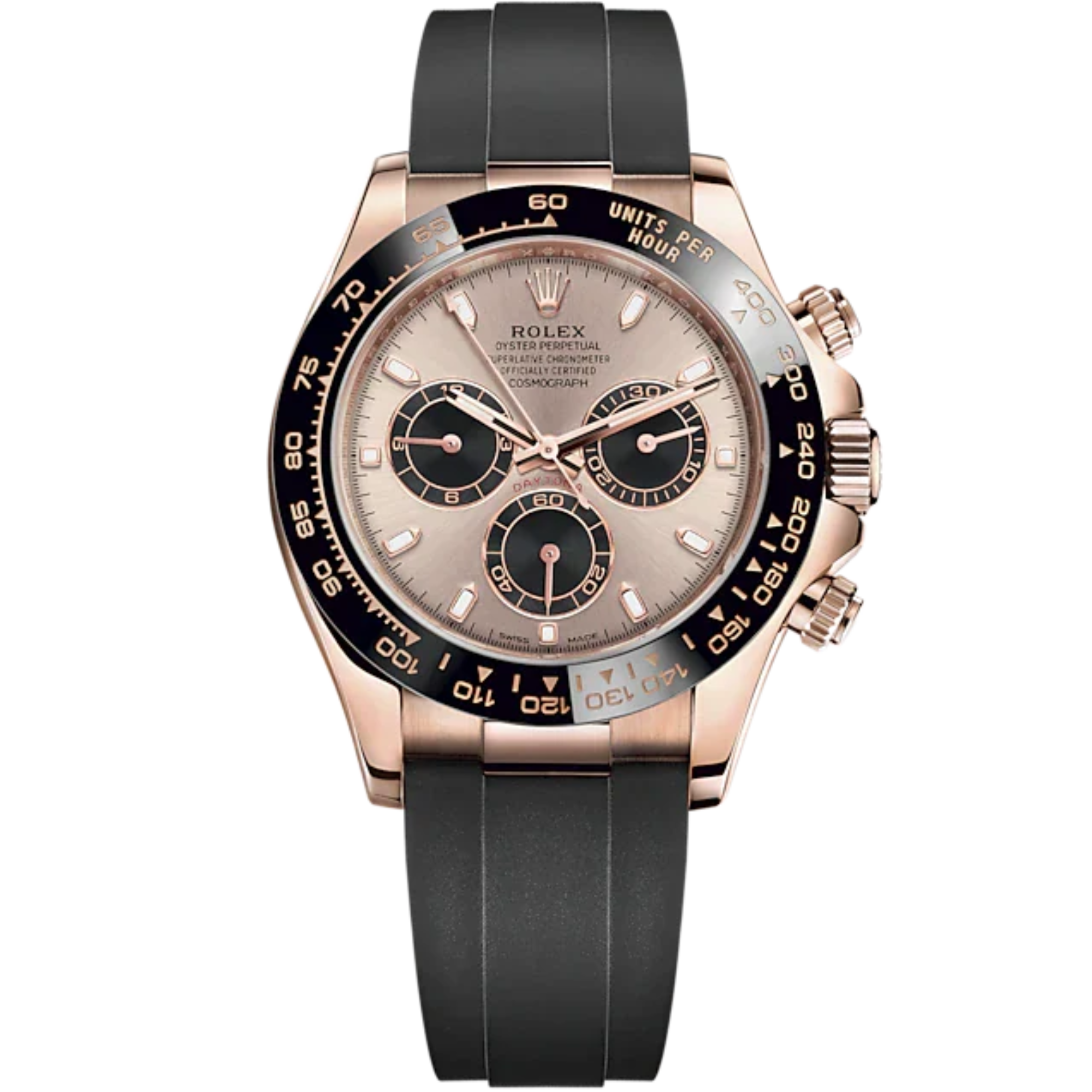 Rolex Daytona Ref. 116515LN Rose Gold Sundust Dial on Oysterflex - Rolex