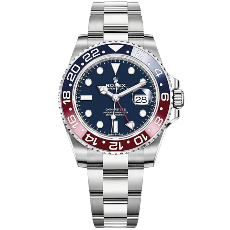 GMT-Master II 40mm Oyster Bracelet and 18 CT White Gold with Midnight Blue Dial Blue & Red 24-Hour Rotatable Bezel - Rolex