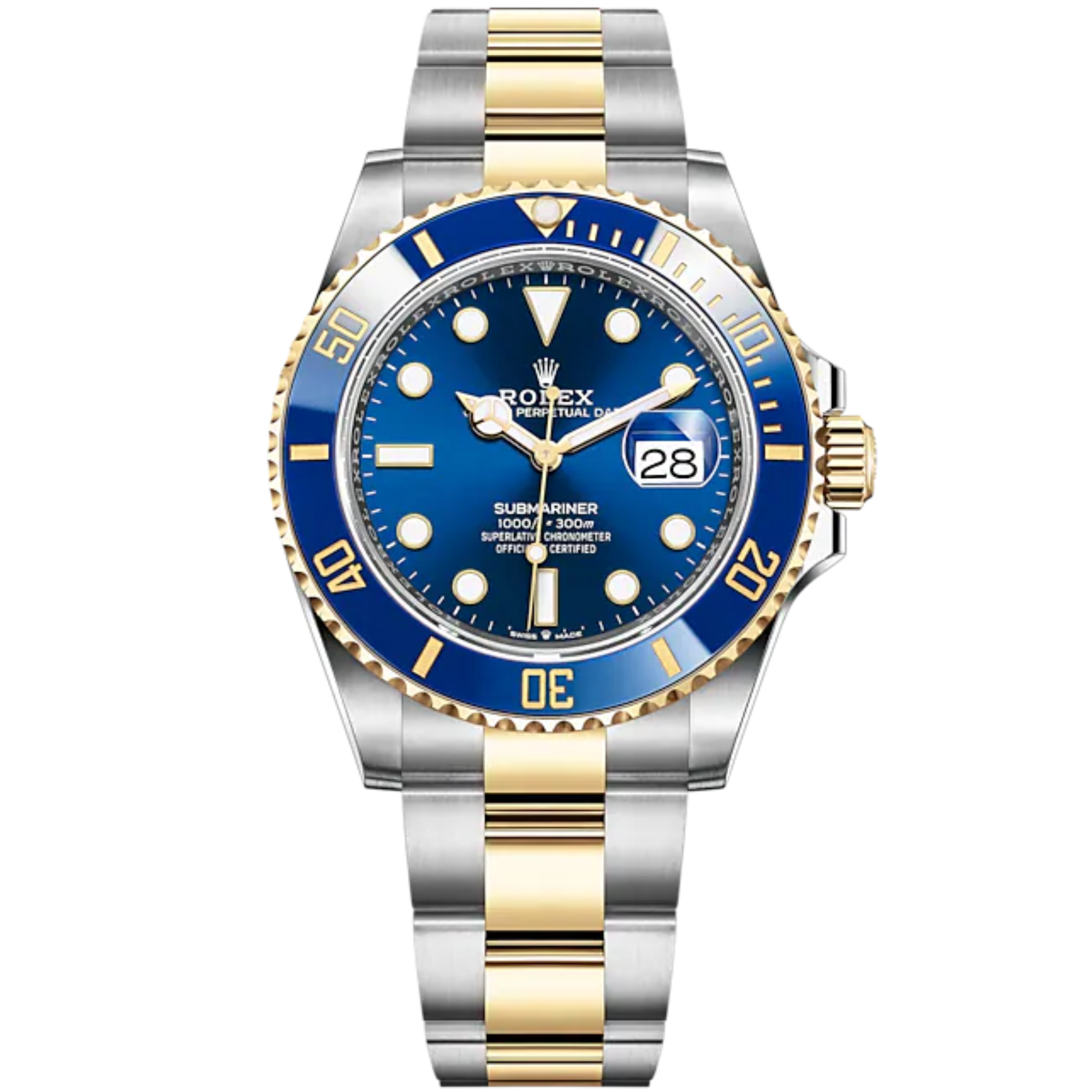 Submariner Date 41mm Oyster Bracelet Oystersteel and Yellow Gold with Royal Blue Dial Blue Cerachrom Unidirectional Rotatable Bezel - Rolex