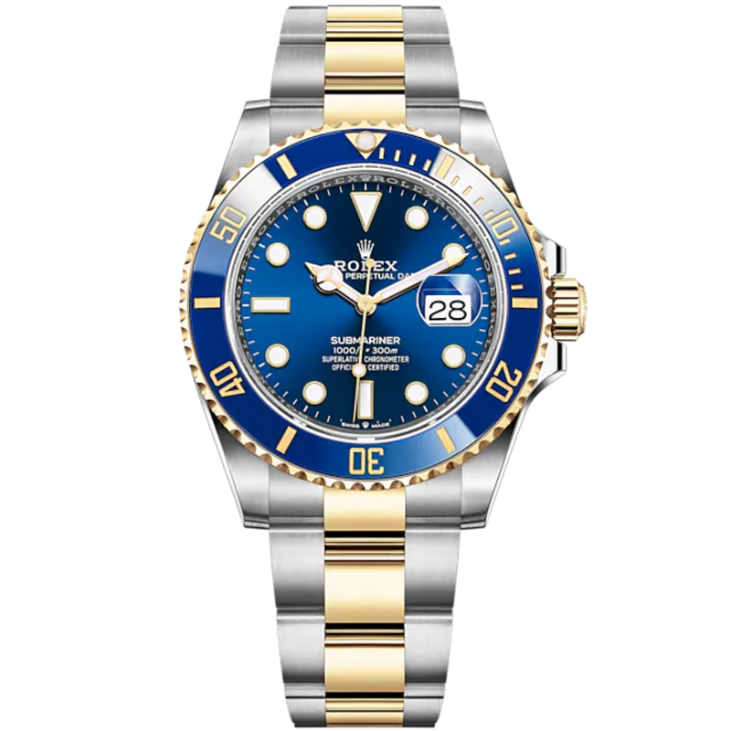 Submariner Date 41mm Oyster Bracelet Oystersteel and Yellow Gold with Royal Blue Dial Blue Cerachrom Unidirectional Rotatable Bezel - Rolex
