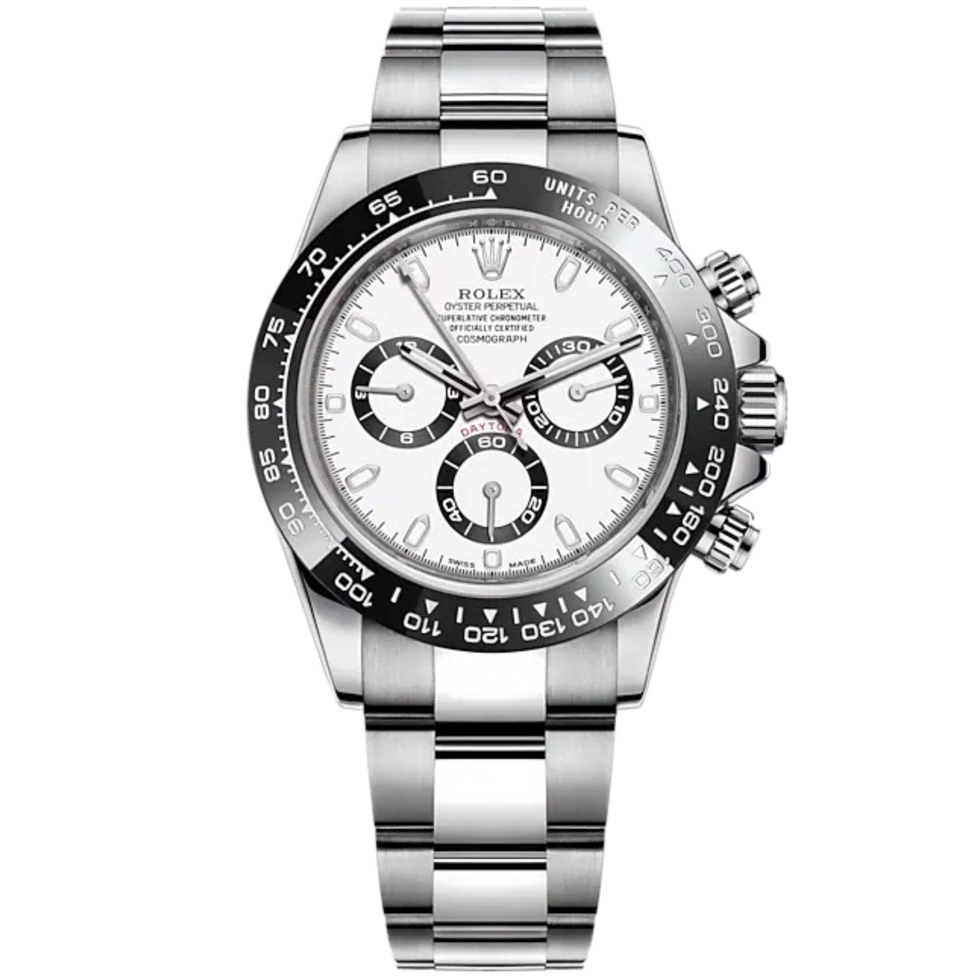 Cosmograph Daytona 40MM Oyster Bracelet White Dial Black Cerachrom Bezel With Tachymetric Scale - Rolex