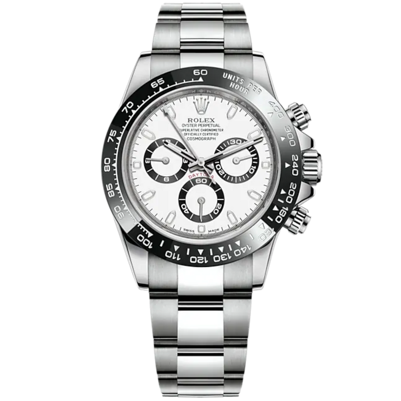 Cosmograph Daytona 40MM Oyster Bracelet White Dial Black Cerachrom Bezel With Tachymetric Scale - Rolex