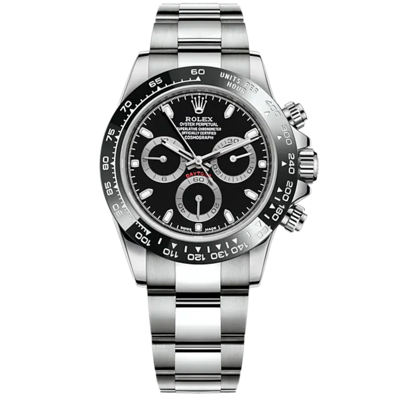Cosmograph Daytona 40MM Oyster Bracelet Black Dial Black Cerachrom Bezel With Tachymetric Scale - Rolex