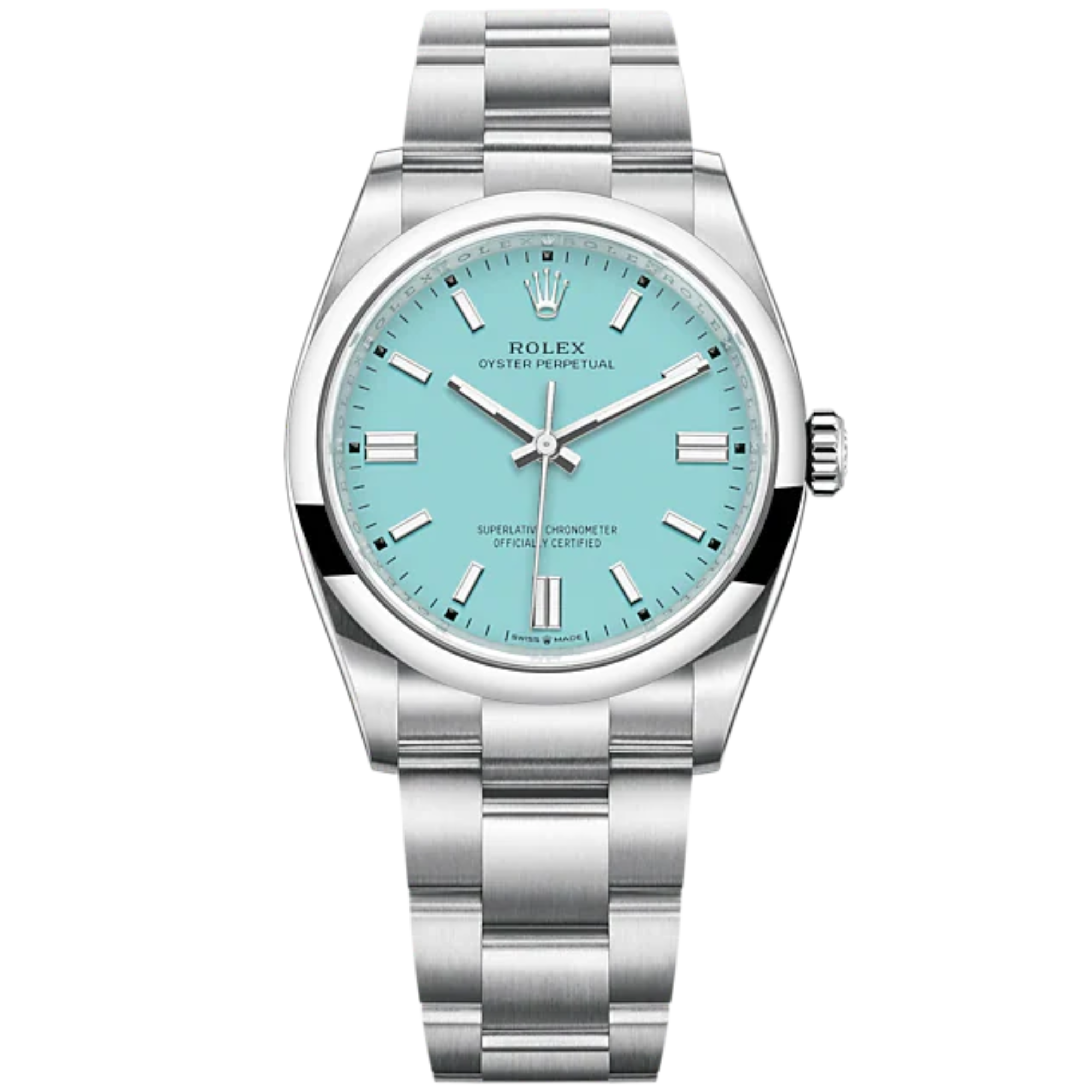 Oyster Perpetual 36 36MM Oyster Bracelet Turquoise Blue Dial Domed Bezel - Rolex