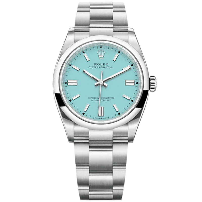 Oyster Perpetual 36 36MM Oyster Bracelet Turquoise Blue Dial Domed Bezel - Rolex