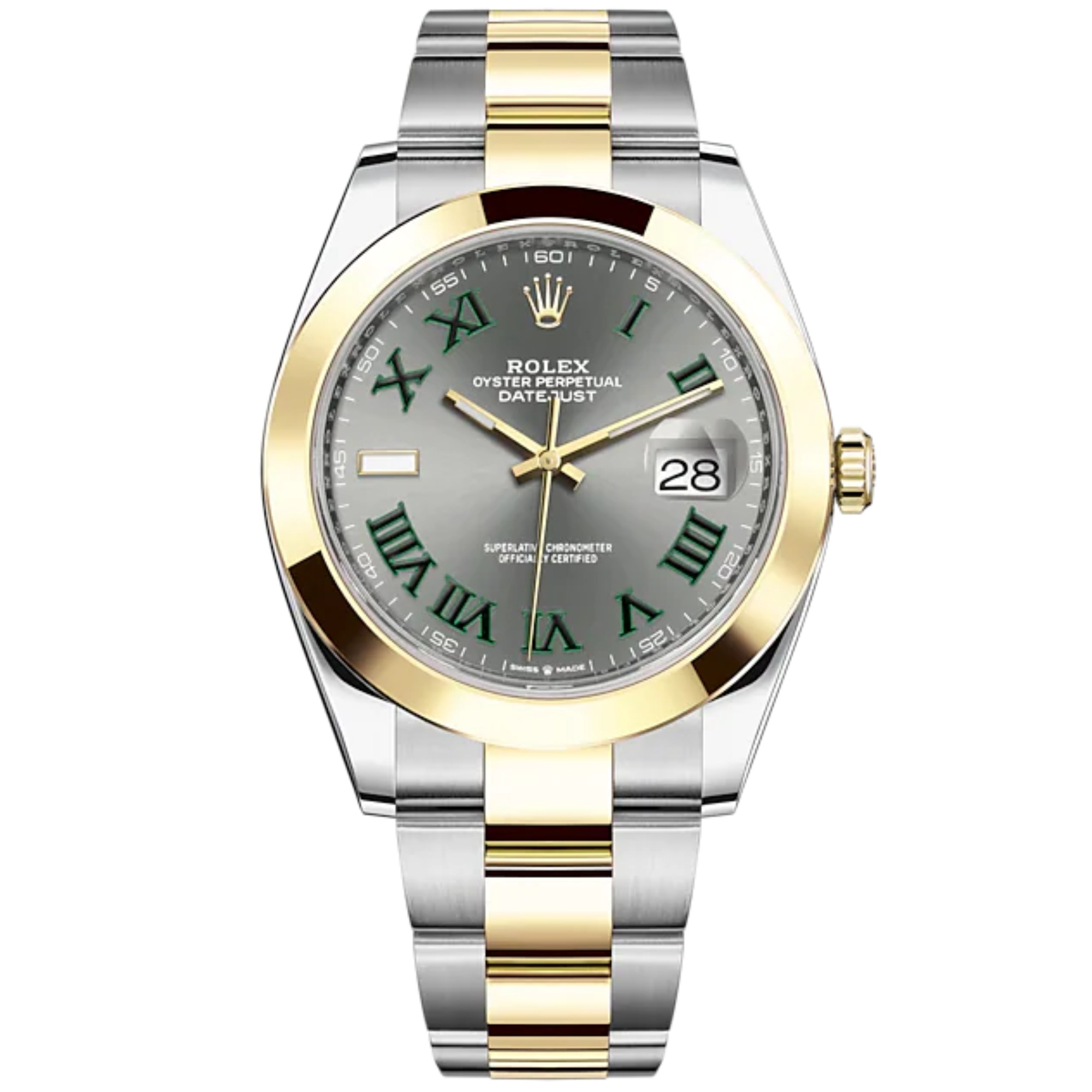 Datejust 41 41mm Oyster Bracelet Oystersteel and Yellow Gold with Slate Dial Yellow Gold Bezel - Rolex