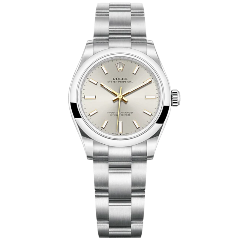 Oyster Perpetual 31 31MM Oyster Bracelet Silver Dial Domed Bezel - Rolex