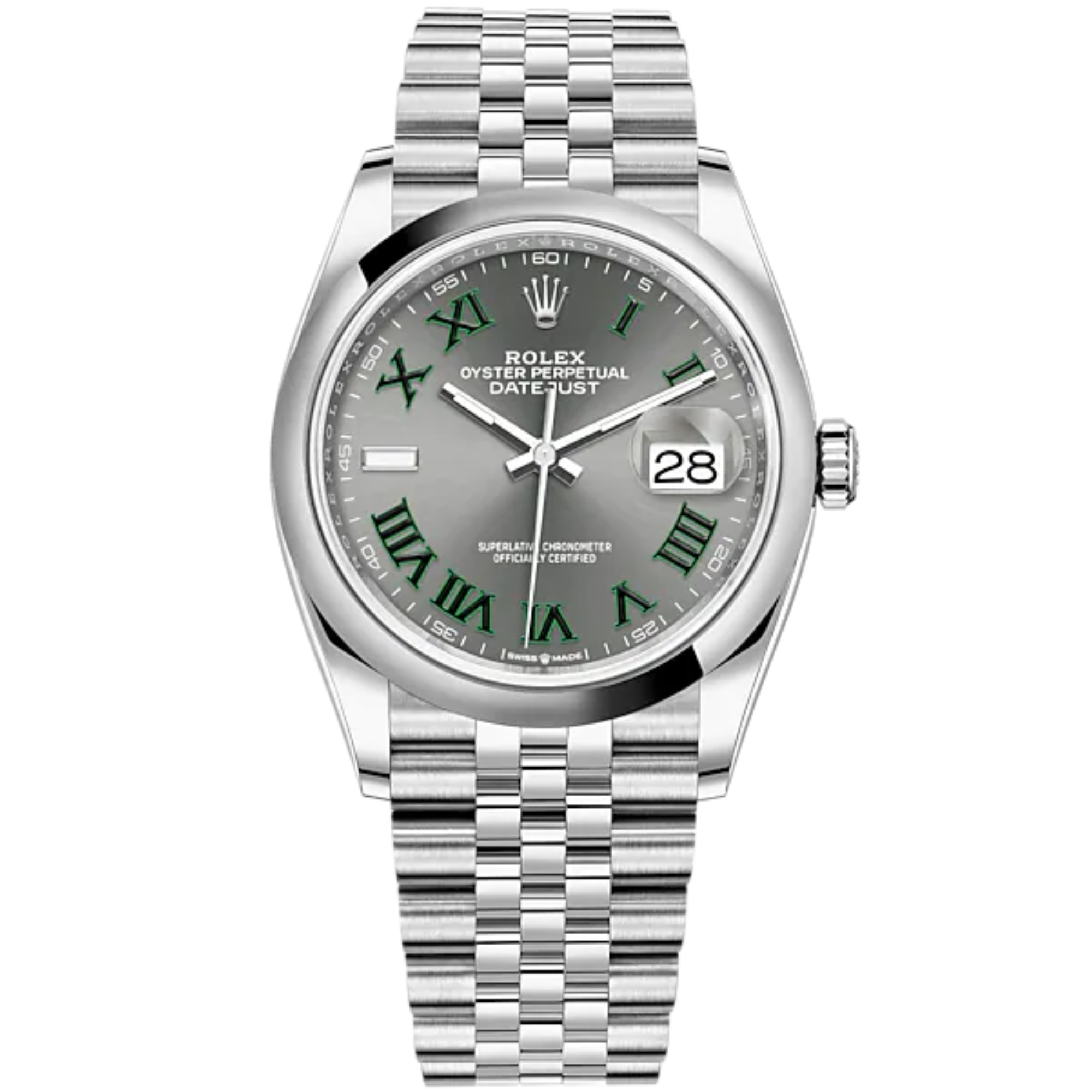 Datejust 36 36mm Oystersteel Jubilee Bracelet with Slate Dial Domed Bezel - Rolex