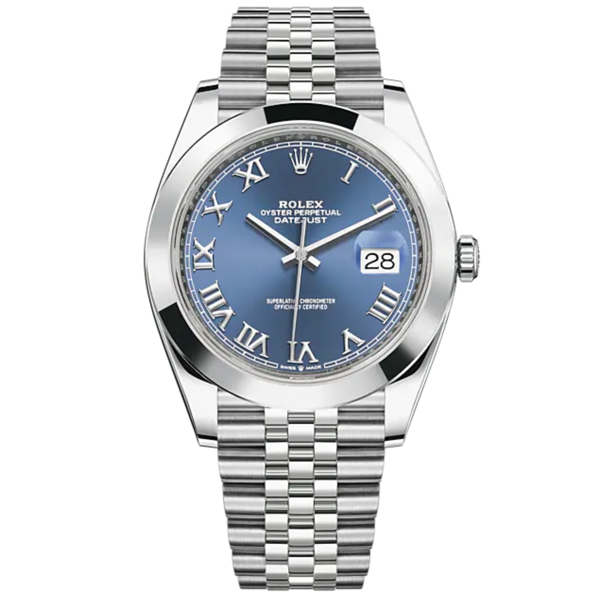 Datejust 41 41mm Jubilee Bracelet Oystersteel with Azzurro-Blue Dial Oystersteel Bezel - Rolex