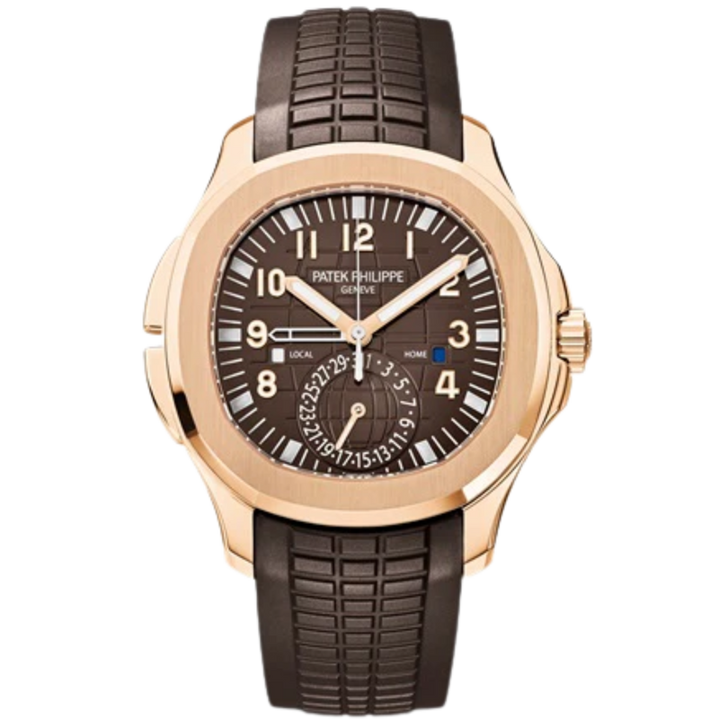 5164R-001 Aquanaut 40.8mm Dark Brown Polymer Tropical Strap Brown Embossed Dial Rose Gold Dial - Patek Philippe