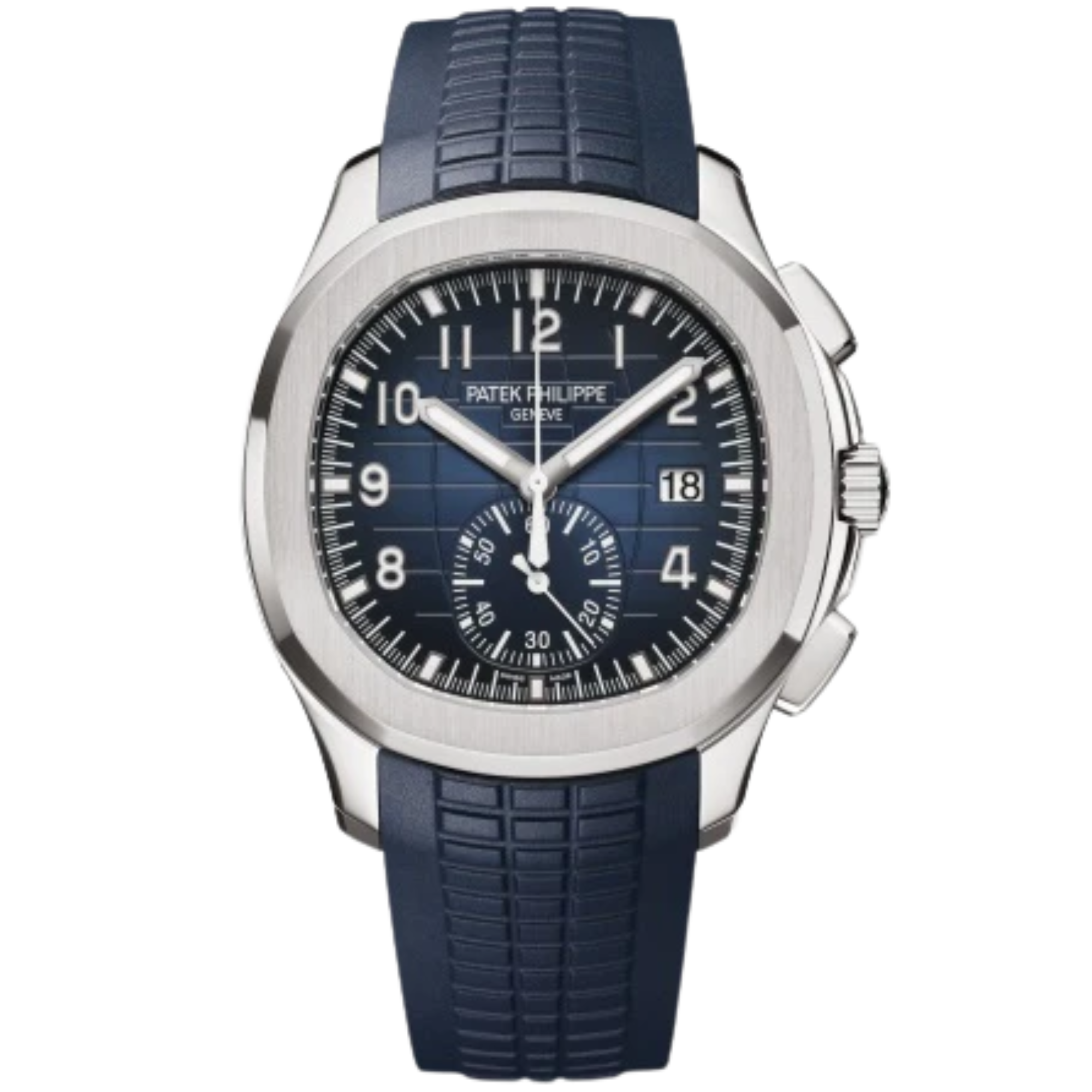 5968G-001 Aquanaut 42.2mm Midnight Blue Strap Embossed Blue Black-Gradient Dial White Gold Bezel - Patek Philippe