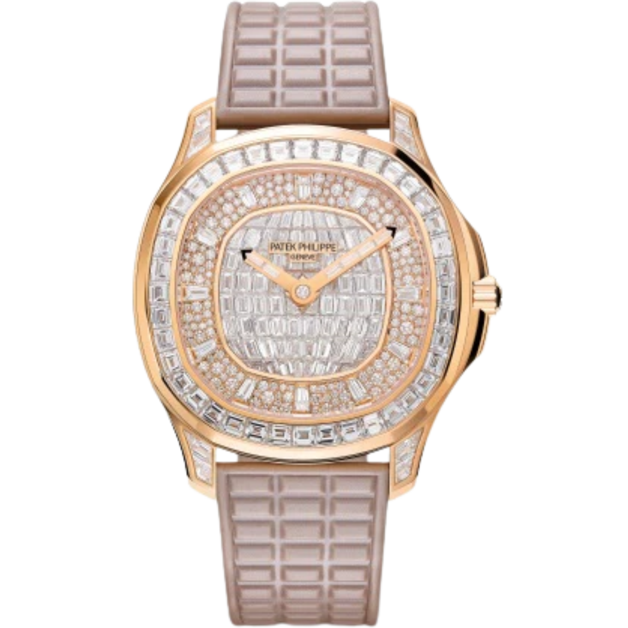 5062/450R Aquanaut Luce Haute Joaillerie 38.8mm Pearly Beige Tropical Strap Diamond-Set Dial Rose Gold Bezel - Patek Philippe