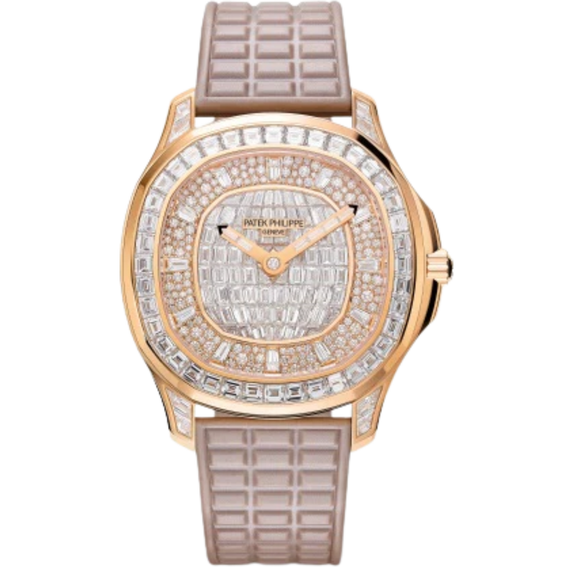 5062/450R Aquanaut Luce Haute Joaillerie 38.8mm Pearly Beige Tropical Strap Diamond-Set Dial Rose Gold Bezel - Patek Philippe
