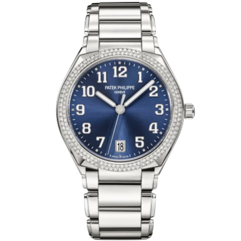 7300/1200A-001 Twenty~4 36mm Steel Bracelet Blue Sunburst Dial Diamond-set Steel Bezel - Patek Philippe