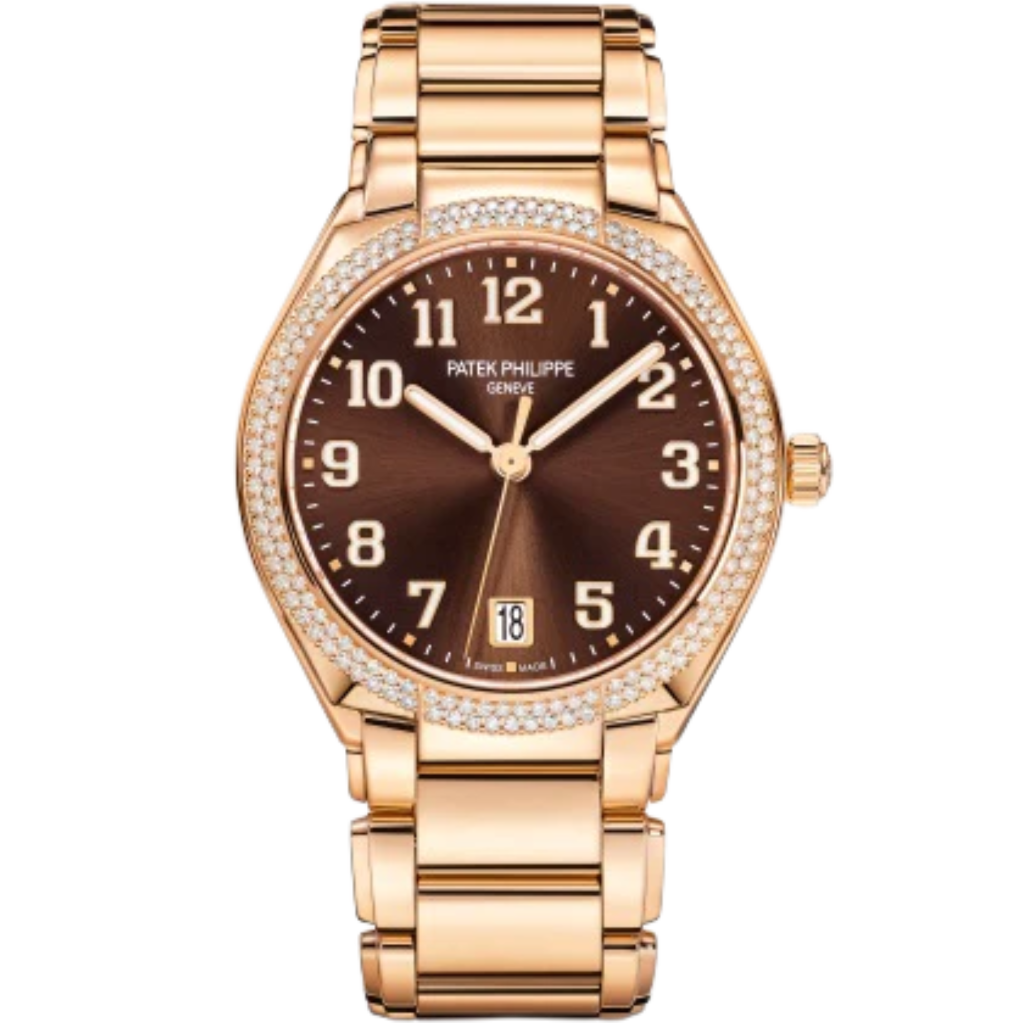 7300/1200R-001 Twenty~4 36mm Rose Gold Bracelet Brown Sunburst Dial Diamond-set Rose Gold Bezel - Patek Philippe