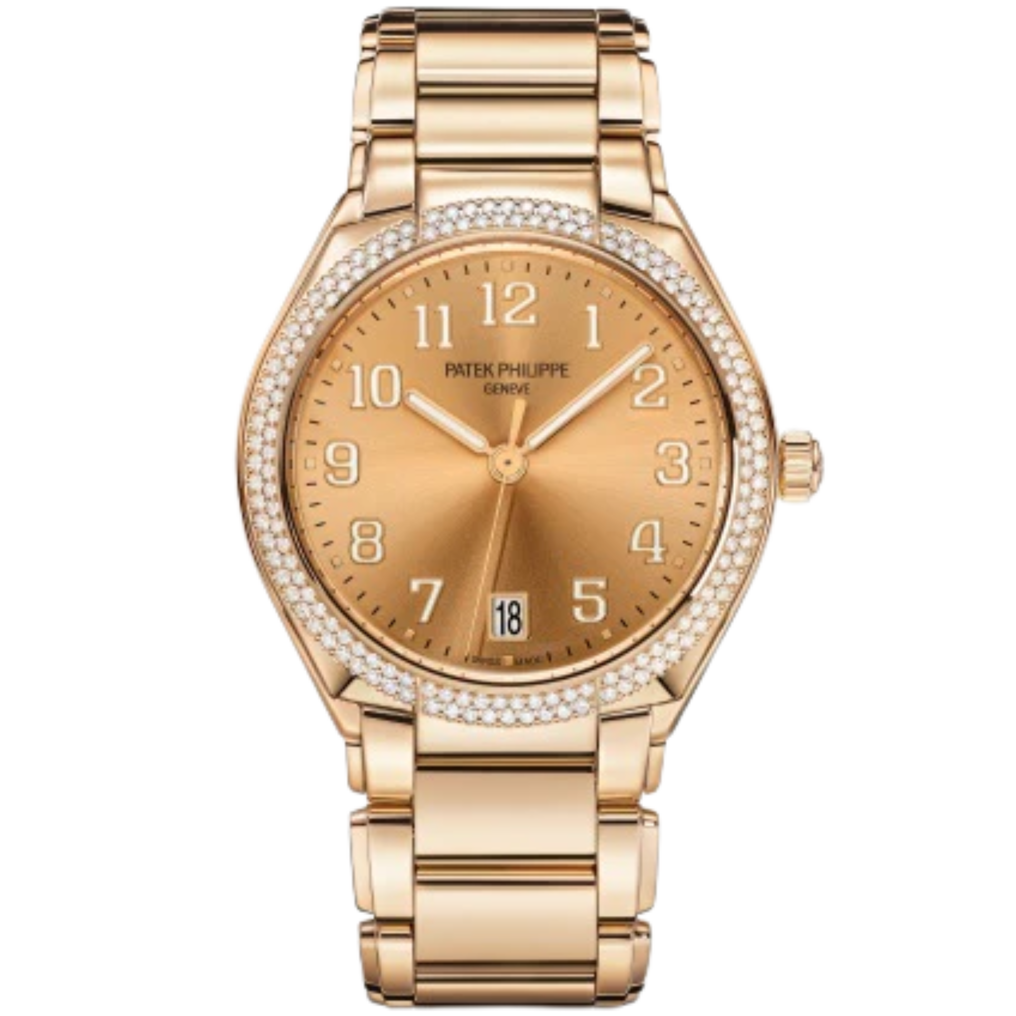 7300-1200R-011 Twenty~4 36mm Rose Gold Bracelet Rose-Gilt Sunburst Dial Diamond-set Rose Gold Bezel - Patek Philippe