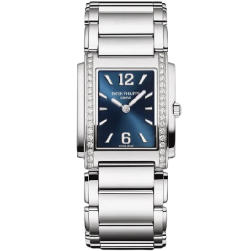 4910/1200A-001 Twenty~4 Steel Bracelet Blue Sunburst Dial Diamond-set Stainless Steel Bezel - Patek Philippe