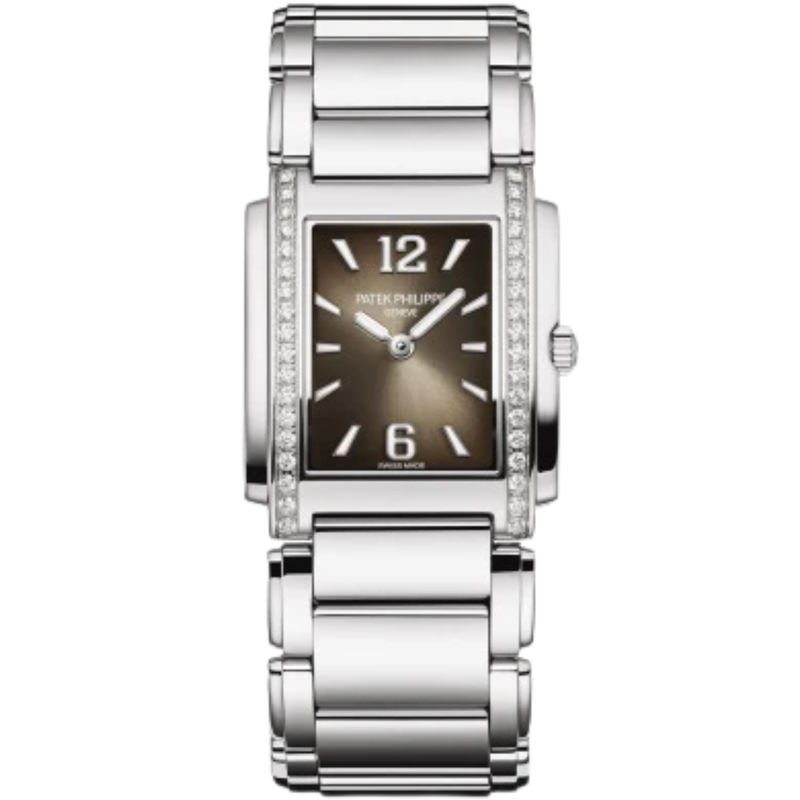 4910/1200A-010 Twenty~4 Steel Bracelet Gray Sunburst Black Gradated Dial Diamond-set Stainless Steel Bezel - Patek Philippe