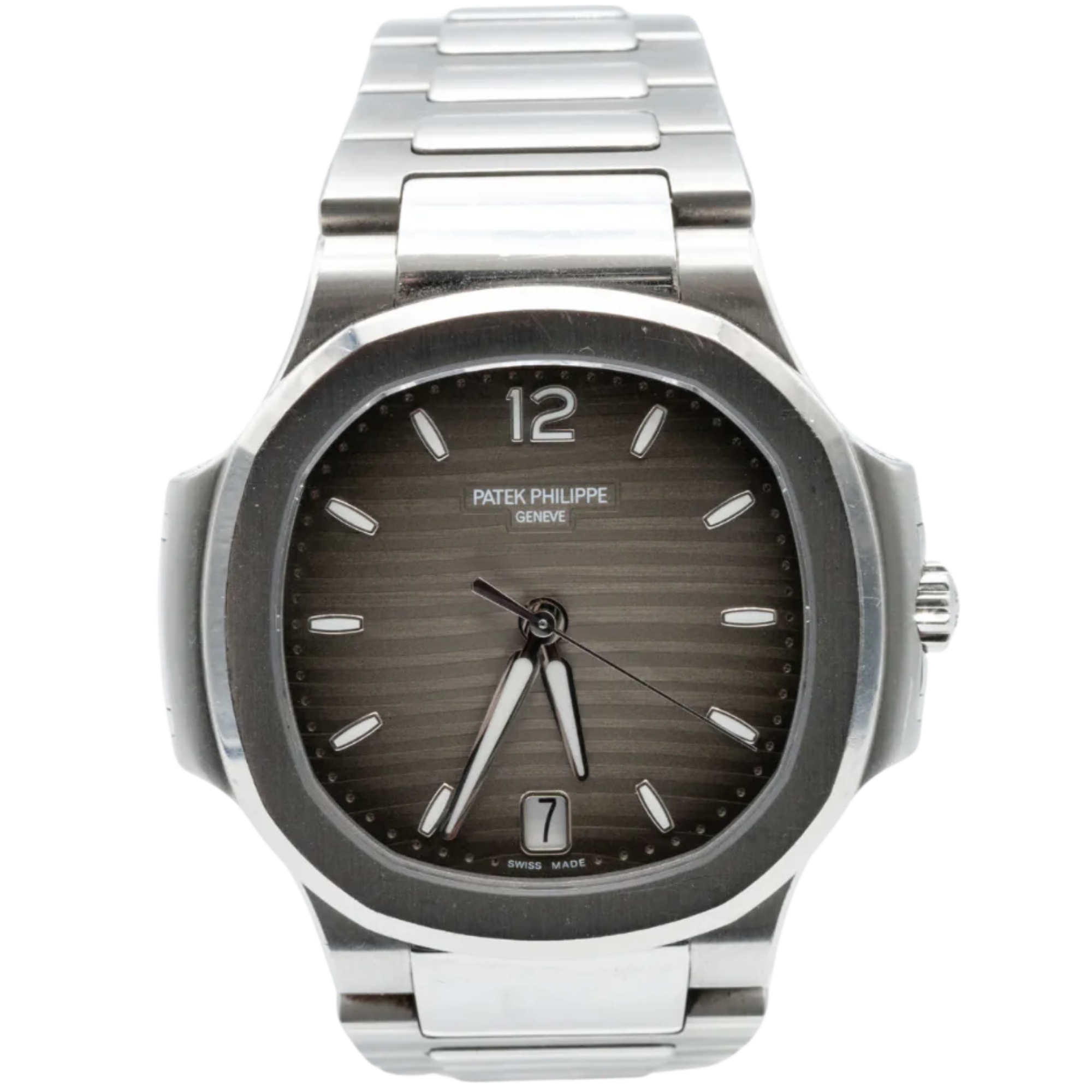 7118-1A-011 Nautilus Ladies 35.2mm Stainless Steel Bracelet Smoke Gray Dial Steel Bezel - Patek Philippe
