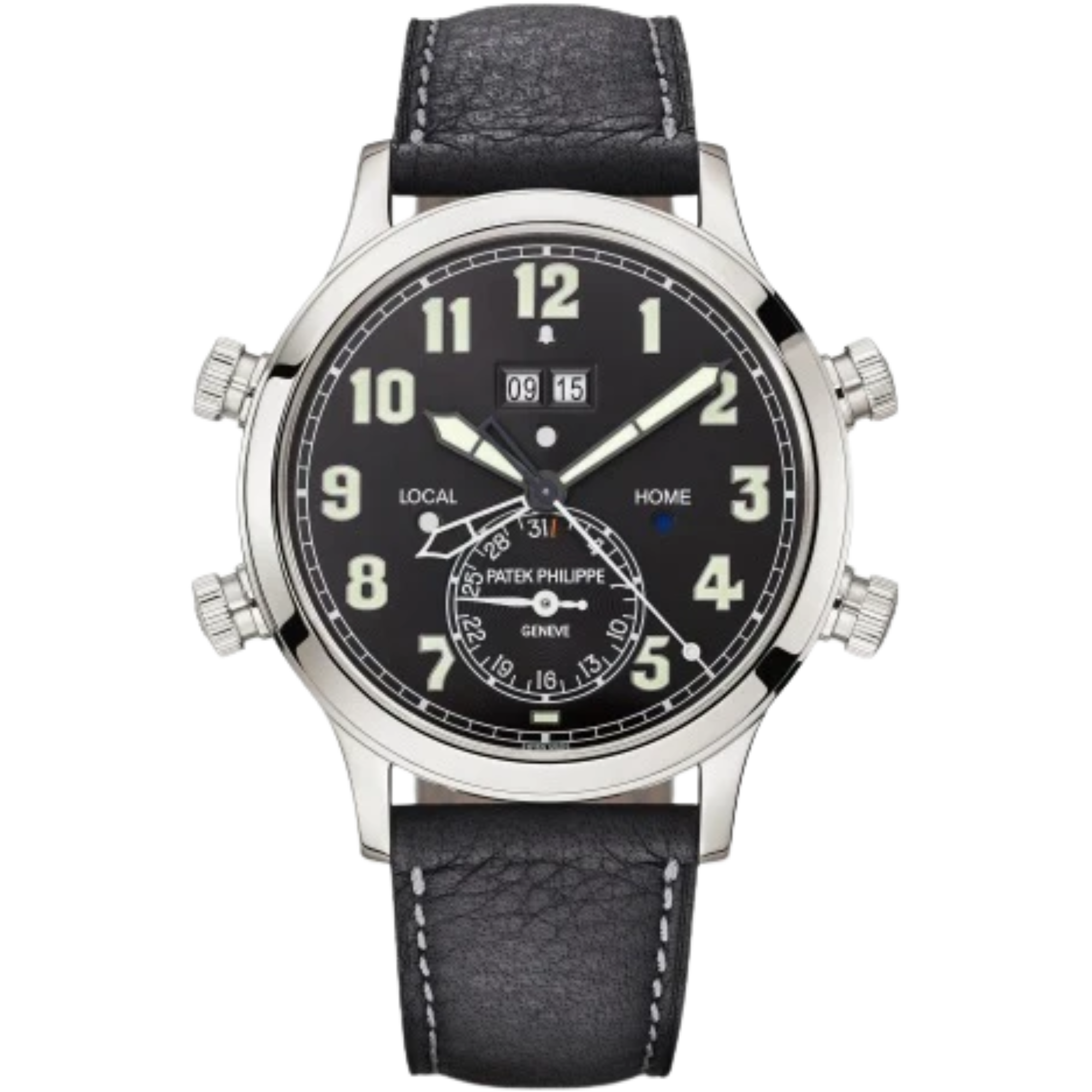 5520P Grand Complications 42.2mm Black Calfskin Strap Ebony Black Sunburst Dial Platinum Bezel - Patek Philippe