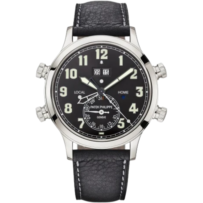 5520P Grand Complications 42.2mm Black Calfskin Strap Ebony Black Sunburst Dial Platinum Bezel - Patek Philippe