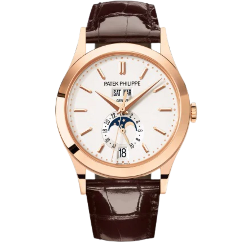 5396R-011 Complications 38.5mm Shiny Chocolate Brown Alligator Strap Silvery Opaline Dial Rose Gold Bezel - Patek Philippe