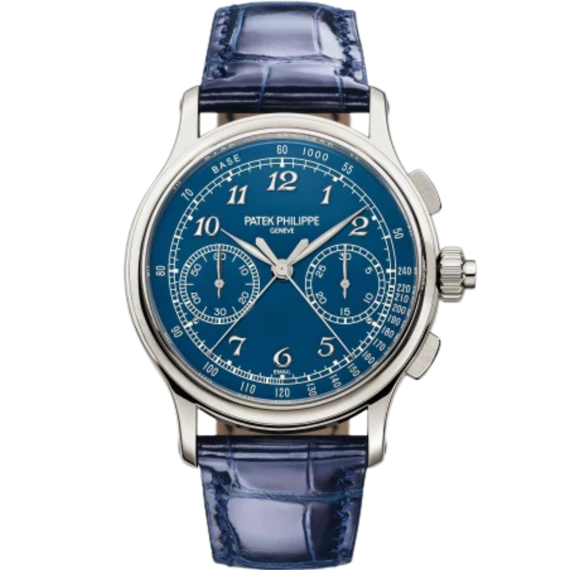 5370P Grand Complications 41mm Shiny Dusk Blue Alligator Leather Strap Grand Feu Blue Dial Platinum Bezel - Patek Philippe