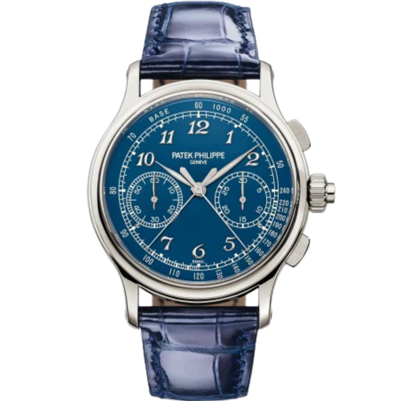 5370P Grand Complications 41mm Shiny Dusk Blue Alligator Leather Strap Grand Feu Blue Dial Platinum Bezel - Patek Philippe