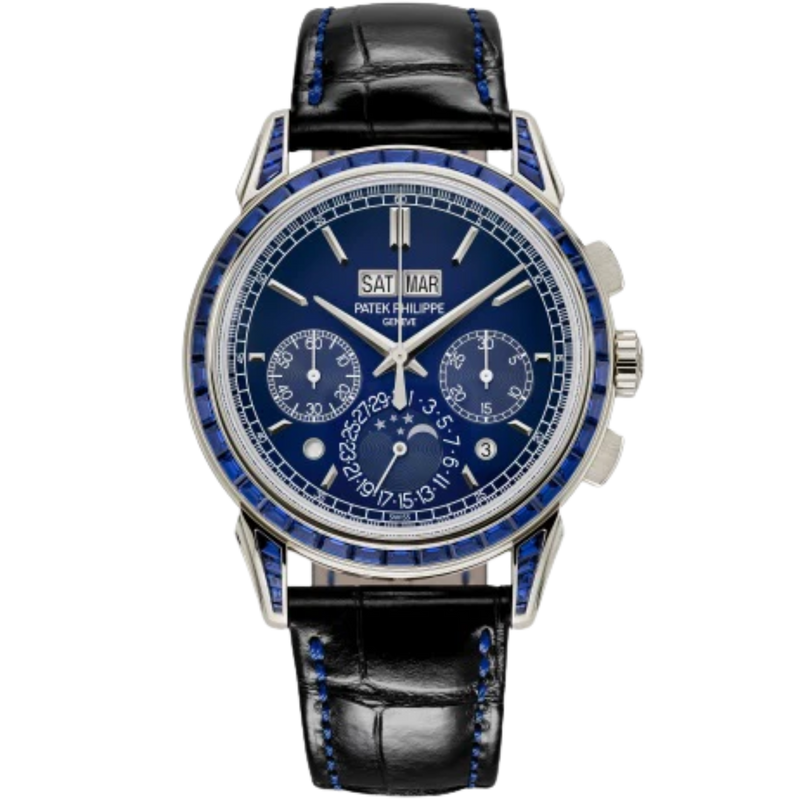 5271/11P Grand Complications 41mm Shiny Black Alligator Leather Strap Lacquered Blue Gradient-Black Dial Sapphire-set Platinum Bezel - Patek Philippe