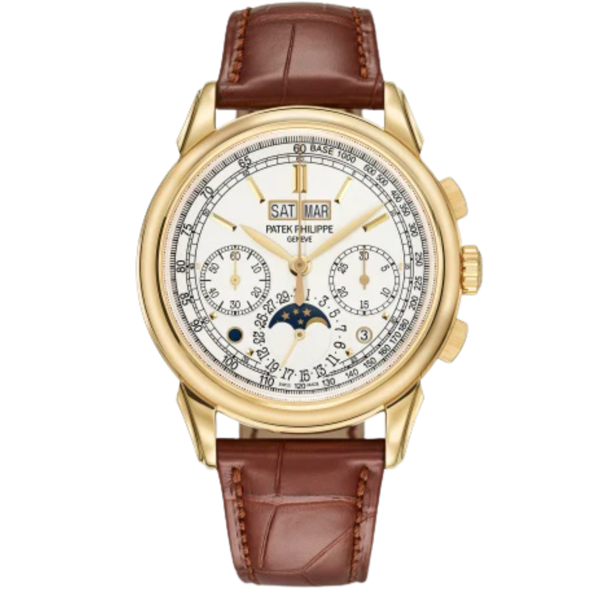 5270J Grand Complications 41mm Matte Chocolate Brown Alligator Leather Strap Silvery Opaline Dial Yellow Gold Bezel - Patek Philippe