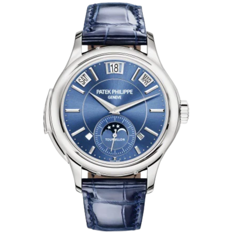 5207G Grand Complications 41mm Shiny Navy Blue Alligator Strap Royal Blue Sunburst Dial White Gold Bezel - Patek Philippe
