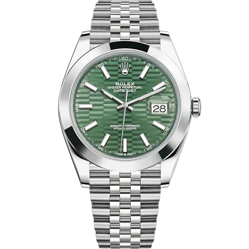 Datejust 41 41mm Jubilee Bracelet Oystersteel with Mint Green Fluted-Motif Dial Oystersteel Bezel - Rolex
