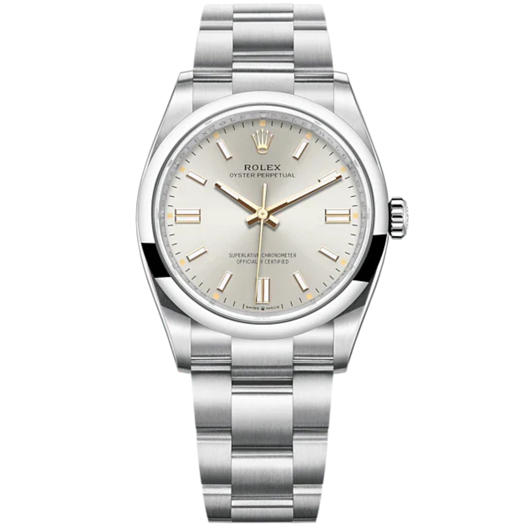 Oyster Perpetual 36 36MM Oyster Bracelet Silver Dial Domed Bezel - Rolex