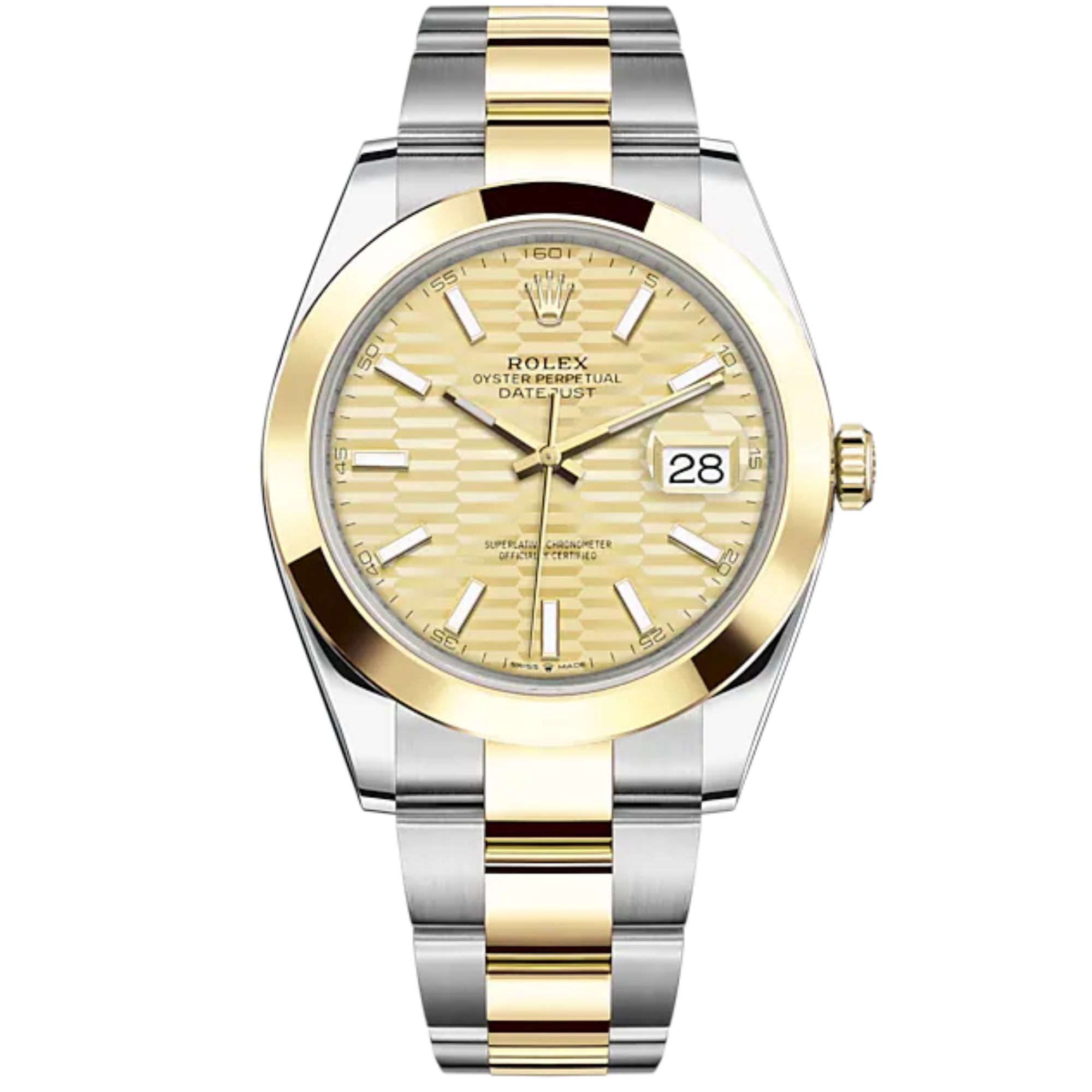 Datejust 41 41mm Oyster Bracelet Oystersteel and Yellow Gold with Golden Fluted-Motif Dial Yellow Gold Bezel - Rolex