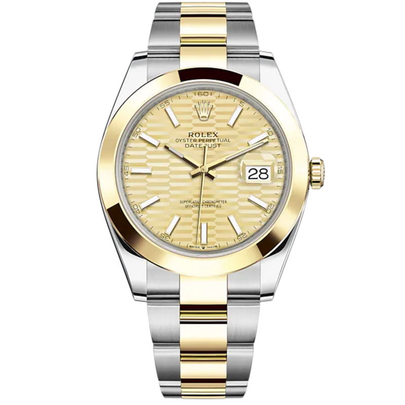 Datejust 41 41mm Oyster Bracelet Oystersteel and Yellow Gold with Golden Fluted-Motif Dial Yellow Gold Bezel - Rolex